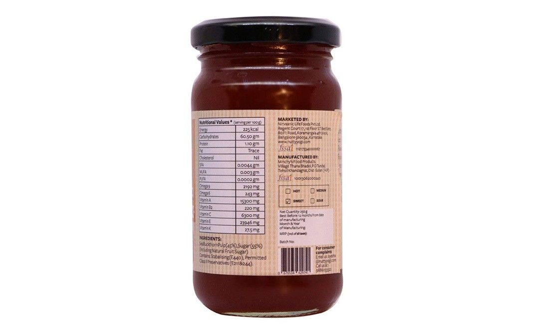 Nutty Yogi Seabuckthorn Jam    Glass Jar  250 grams